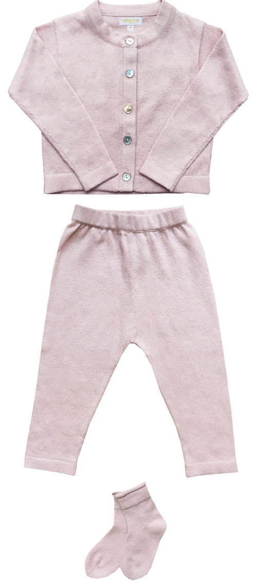 Soft Knit Layette Set / Baby Pink