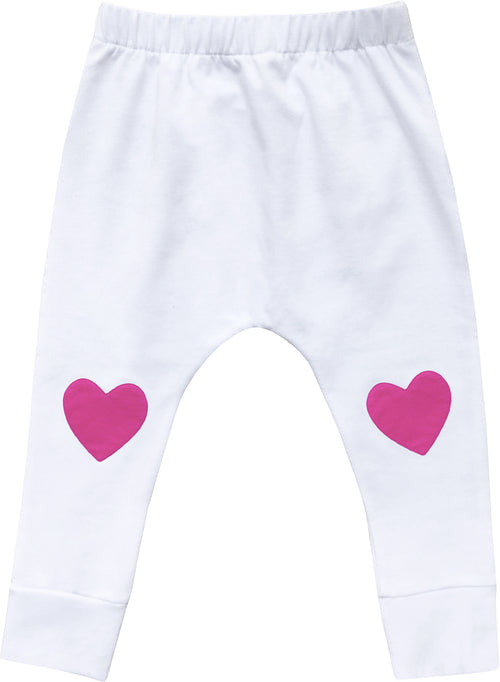 Baby Girls Heart Patch Pants / Pink