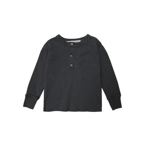 Wide Placket Henley / Charcoal
