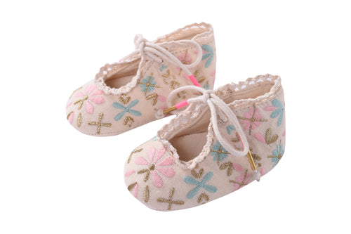 Louise Misha Embroidered Baby Girls Shoes