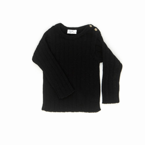 Solid Rib Sweater / Black